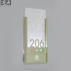 ป้ายประตูอิเล็กทรอนิกส์แบบมีไฟ LED สำหรับโรงแรม อพาร์ตเมนต์ รุ่น EZD Custom Modern พร้อมระบบกริ่งประตู DND ตัวเลขบ้านทำจากอะคริลิกและโลหะ - Product Image 2