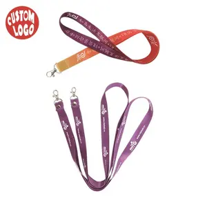 Personalized Neck Strap Keychain Nylon Id Card Printed Phone Case Key Chain Custom Pen Holder Lanyard With Silicone Ring