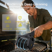 Brosse à barbecue en acier inoxydable avec lumière LED, poils pour le nettoyage, qualité alimentaire