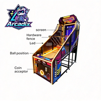 Machine de jeu de basket-ball d'arcade à monnayeur, machine de tir de basket-ball de rue avec écran LED, pour parc d'attractions intérieur, en plastique, version anglaise