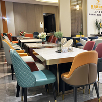 Ensemble de table et chaises de salle à manger en marbre, style nordique moderne, pour la maison et les restaurants