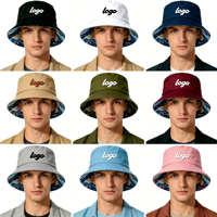 Op maat gemaakte logo borduurwerk bucket hats dubbelzijdig bedrukt reversibele vissershoed unisex outdoor Panama bob wandelhoed zonnehoed gorras