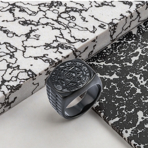 <span class=keywords><strong>Anello</strong></span> Personalizzato da Motociclista in Acciaio Inossidabile con Sigillo <span class=keywords><strong>di</strong></span> <span class=keywords><strong>Salomone</strong></span> a Stella a Sei Punte e Dodici Anelli Guardiani in Stile Retrò Classico - Product Image 5