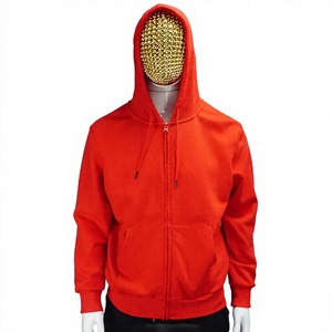 New Design Embroidered Stand Casual Zipper-Up <b>Fleece</b> Hoodies Men Custom Heavyweight <b>Black</b> Solid Pocket Unisex Winter - Product Image 3