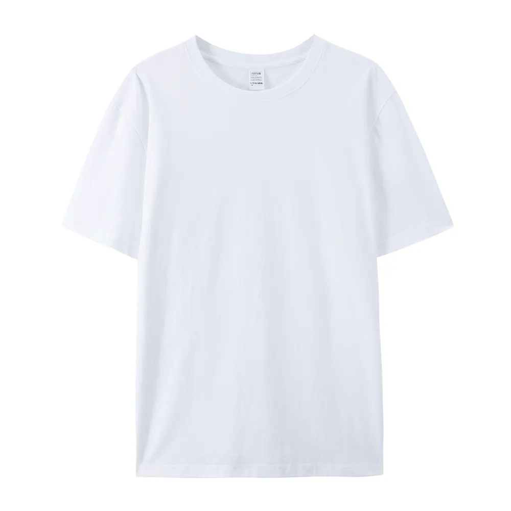 Оптовая Продажа унисекс большие футболки для мужчин простые заготовки на заказ трафаретная печать мужские тяжелые хлопковые белые футболки оптом