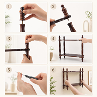 Étagère murale flottante en bois à double niveau, design détachable, marron vintage, pour rangement décoratif mural, cuisines, salles de bain