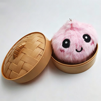 Porte-clés Peluche Squishy 10 cm, Boîte Mystère, Forme de Bao (Bun Dumpling), Jouet Anti-stress Réaliste et Mignon
