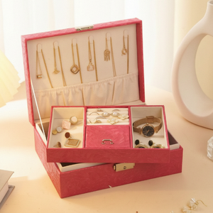 Manufacturer Custom Large Capacity PU Leather Jewelry <b>Storage</b> <b>Box</b> Necklaces Rings Earrings Bracelets Organizer <b>Box</b> for Travel - Product Image 3