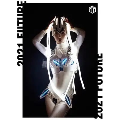 Costume GOGO de fête original Femme Alien LED DS Costume de danse de scène d'ouverture Wear