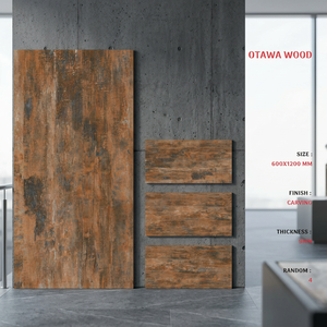 Otawa Wood Grey Beige 600x1200mm Polished Carving Porcelain Floor Wall Tiles Polished Porcelain Tiles 60x60cm Foshan Green - Product Image 1