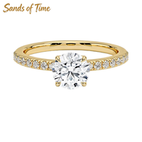 Bague de mariage en moissanite couleur D VVS pour femme, en argent sterling 925, options 1 à 6 carats, plaqué or 18 carats, sertissage griffe, personnalisable