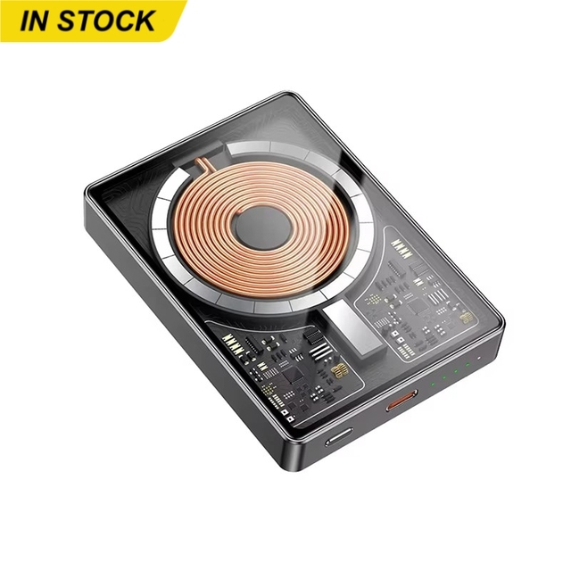 IN CLASSIC Transparent PD 20W Wireless Magnetic Power Bank 5000 10000mah Capacity Wholesale Power Banks for Smartphone