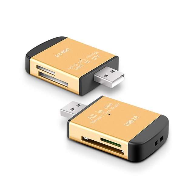All in 1 External USB 2.0 Memory Card Reader Aluminum Alloy Adapter for Memory TF M2 MS SD Cards