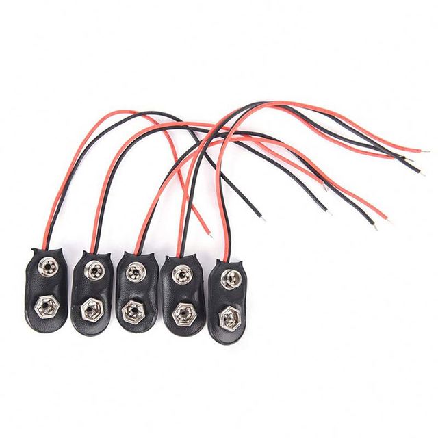 15CM PP3 MN1604 9V Battery Clips Connector Buckle I Type Cable Connection 9V Battery Holder Clip Snap Wire Connectors