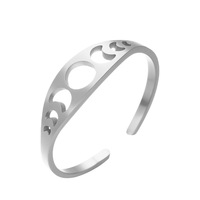 Bague soleil lune creuse en acier inoxydable, style couple, design personnalisé, vente en gros, bijoux simples, très demandée