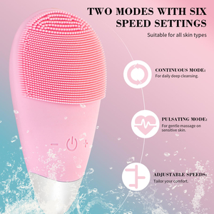 Brosse nettoyante faciale électrique multifonctionnelle en silicone, rechargeable par USB, étanche, exfoliante - Product Image 5