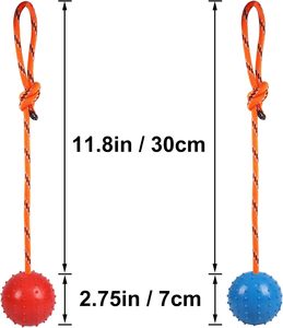 Jouet pour chien robuste pour la lutte de traction - Balle en caoutchouc interactive sur corde pour la mastication agressive et l'entraînement - Product Image 5