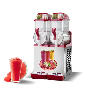 Slushy endüstriyel smoothie makinesi küçük 2 kase x 12 litre sluslushie slush makinesi 2 tankı slush makinesi