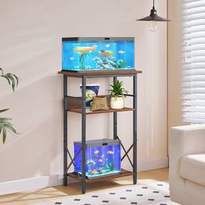 Support de rangement pour <span class=keywords><strong>aquarium</strong></span> de 10 gallons, support pour <span class=keywords><strong>aquarium</strong></span> à 3 niveaux avec rangement, support pour <span class=keywords><strong>aquarium</strong></span> Reptile Turtle avec cadre en métal - Product Image 2