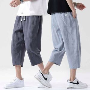 Short d'été <span class=keywords><strong>en</strong></span> coton et <span class=keywords><strong>lin</strong></span> <span class=keywords><strong>pour</strong></span> hommes, pantalon capri grande taille, pantalon de sport ample et décontracté, pantalon de plage léger et droit - Product Image 2