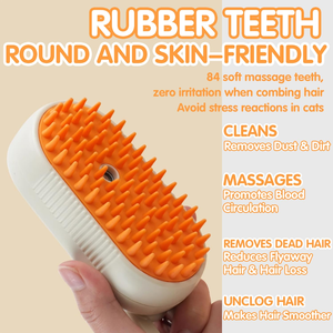 Rechargeable Soft Cat Hair Steam <b>Brush</b> for <b>Pet</b> Grooming and Massage - Product Image 3