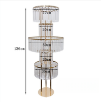 Vases dorés de mariage, centres de table, supports à fleurs en cristal, chandeliers, vases à fleurs pour tables de réception, décoration de fête et de maison