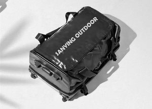 Large Capacity Waterproof Weekender Duffle Bag with Wheels Rolling Trolley <strong>Luggage</strong> Heavy-Duty <strong>Holdall</strong> with Retractable Handle - Product Image 4