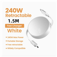 Câble USB rétractable Type C 240W PD 5A, câble de charge rapide et de synchronisation de données, cordon de charge avec logo personnalisé pour téléphone, tablette, ordinateur portable, PC