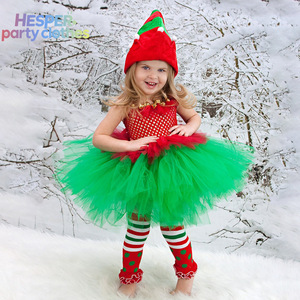 HESPER, Ropa Infantil Más Vendida para Festivales, con Sombrero y Medias, Disfraz de Mamá Noel para Niñas, Vestido de Tutú Navideño para Niños - Product Image 1