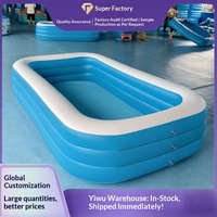 Aufblasbarer Swimmingpool Fabrik Großhandel Neu Blau-Weiß 3-Meter 3-Schicht Rechteckiger PVC-Pool für Erwachsene Kinder Kleinkinder Heimgebrauch