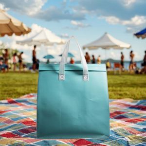 Sac à lunch isotherme écologique |   Sac isotherme réutilisable en aluminium non tissé, imperméable et pliable pour la plage et les pique-niques - Product Image 3