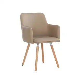 Produttore fornitore direttamente all'ingrosso nordico Design moderno tessuto sedile in legno gambe sedia da pranzo