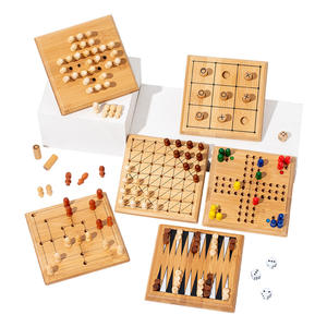 <span class=keywords><strong>Mini</strong></span> jeu multi-activités en bois Phyllostachys Pubescens : Avion, Échecs, Dames chinoises, Ludo – Certifié EN71, Jouet éducatif unisexe - Product Image 5