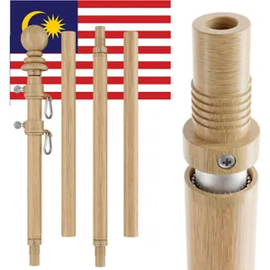 CYDISPLAY Malaysia tiang bendera luar ruangan, tiang bendera rumah kualitas tinggi 1.5m 5 kaki, tiang bendera aluminium dapat diputar tidak kusut