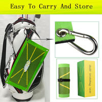 Tapete de Entrenamiento de Golf Portátil Mini, Verde, para Análisis de Impacto, Superficie Antideslizante, Material Plástico+SBR, Tamaño Personalizable