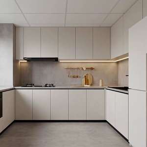 Mobili da <span class=keywords><strong>Cucina</strong></span> e <span class=keywords><strong>Soggiorno</strong></span> di Lusso in Legno Massello, Design Europeo <span class=keywords><strong>Moderno</strong></span> Minimalista Personalizzato, Armadi Alti da Parete Bianchi - Product Image 4
