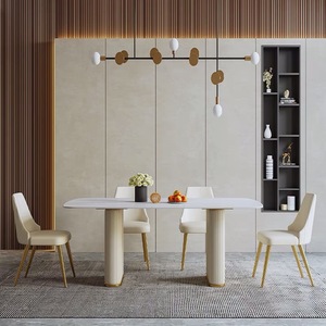 Chất Lượng Cao Thiết Kế Mới Hiện Đại Sang Trọng Marble <span class=keywords><strong>Top</strong></span> Trắng Bàn Ăn Đặt CZ-DT18(3) - Product Image 5