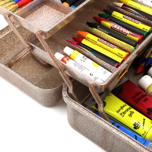21803 Scatola di Stoccaggio Pieghevole a 3 Livelli con Glitter, Contenitore Multiuso Portatile per Arte, Artigianato e Cosmetici - Product Image 5