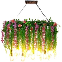 Lampe Inspirée de la Nature Décoration d'intérieur Restaurant Mariage corde de chanvre rétro style industriel plante Led Lustre Suspension