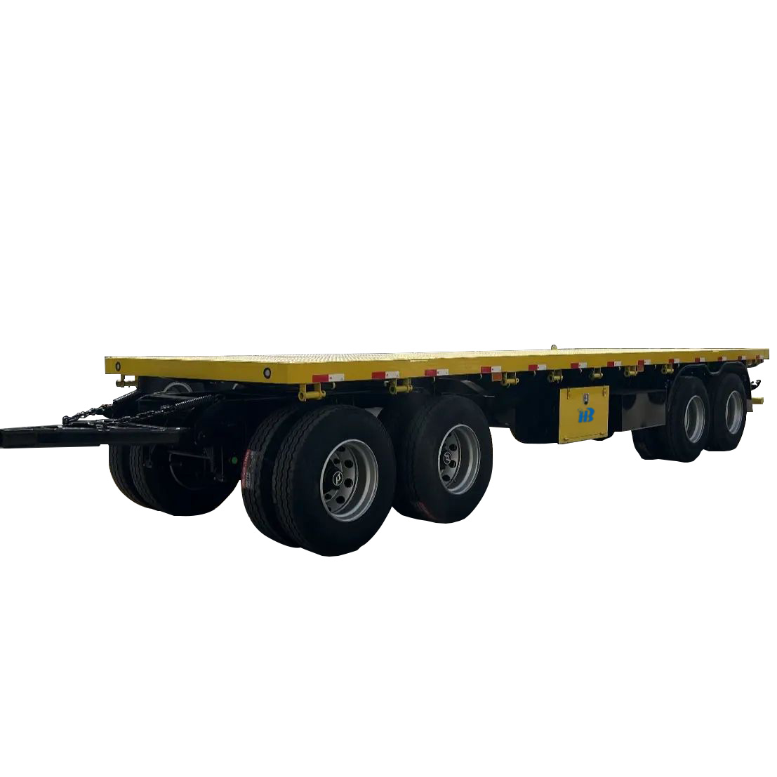 Harga terbaik 3/4 Axle tri-bead Turntable 20/40FT Penuh Trailer pertanian transportasi kargo dan kontainer Drawbar Trailer untuk dijual