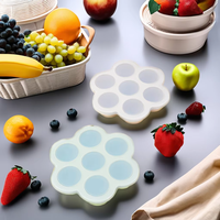 Moule de sorbetière en silicone à 7 cavités plateau de boule de glace en forme de rouleau coloré outil de barre de bonbons au chocolat avec emballage de boîte