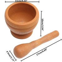 Presse-ail en bois multifonctionnel pour cuisine, pilon manuel à gingembre et épices, bol broyeur, écraseur d'ail en bambou