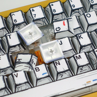 Comic Mixed Light Keycaps Original Height 136 Keys Full Set Classic Simple Style Mechanical Keyboard Keycaps
