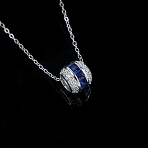 สร้อยคอจี้ไพลินสีน้ำเงิน S925 - Product Image 4
