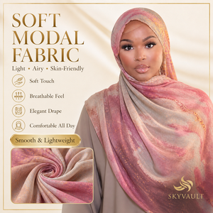 Hiyab Modal Estampado Tejido de Diseño Premium 2026 - Chal Transpirable y Ligero para Mujer - Para la Oración Diaria - Product Image 3