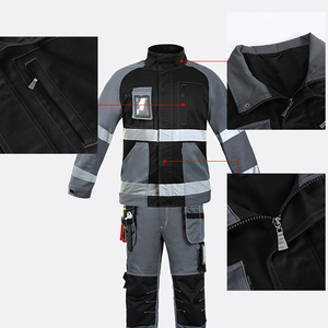 Vêtements de travail pour hommes à haute visibilité en extérieur, ruban réfléchissant argenté <span class=keywords><strong>FR</strong></span>, imperméable, ignifuge, genouillères à double couche, sécurité - Product Image 4