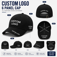 Groothandel op maat gemaakte 6-delige baseballcap van katoen, verstelbare gebogen klep, geborduurde logo, unisex sport pet, leverancier