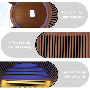 Sauna infrarouge à baril en hemlock pour usage domestique, design moderne 2026, pour la thérapie de récupération, avec contrôle intelligent - Product Image 4