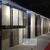 Huazhimeng, panel de exhibición de azulejos de empuje de gran formato, mosaico de azulejos de cerámica, muestra de piedra, soporte de exhibición deslizante, estantes para sala de exposición