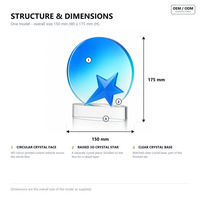 Trophée personnalisé en cristal K9, récompense ronde en forme d'étoile avec impression UV colorée pour la reconnaissance des employés d'entreprise, vente en gros OEM ODM